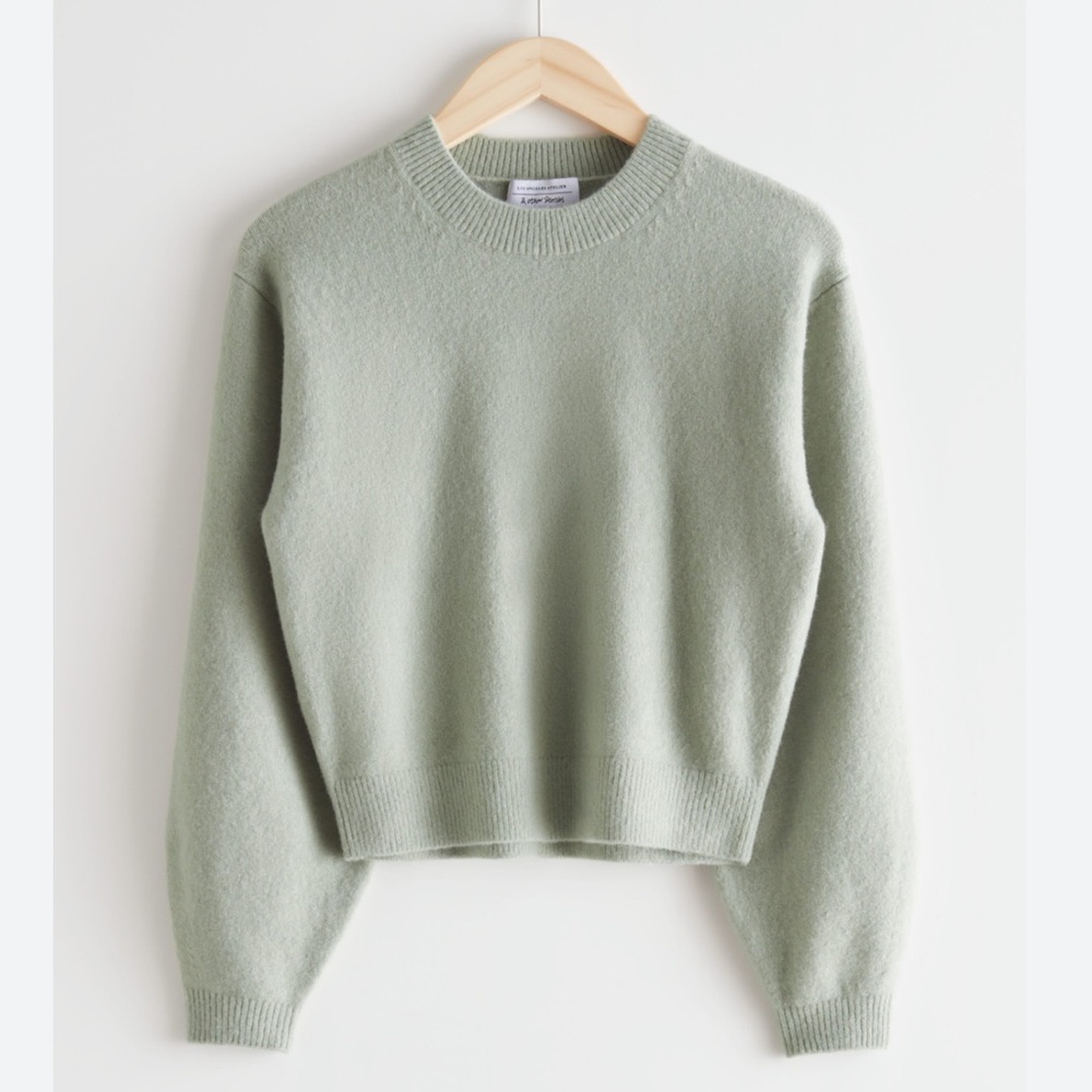 & Other Stories Women's Cropped Relaxed Sweater | Sage Size XS